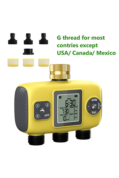 Choice3 Button G Thread Insoma 3-Outlet Automatic Water Timer Garden Irrigati...
