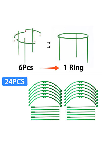 Choice4 24Pcs Plant Support Stakes Semicircle Trellis for Potted Plants Bai V...