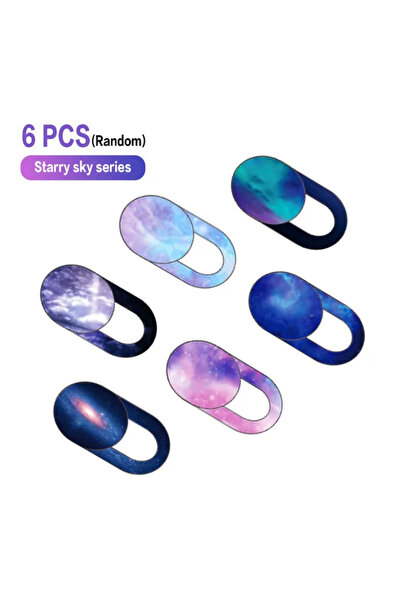 Choice1 6 قطع (عشوائي) ملصقات غطاء كاميرا ويب بنمط سماء مرصعة بالنجوم لأجهزة ...