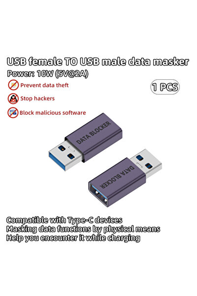 choice2 AM-AG-PBQ-ZS USB A/C to Type-C Data Shielding Adapter Charging No Tra...