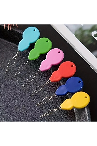 Choice 6pcs Mixed color Plastic Needle Thread - Easy Threading For Hand Sewin...