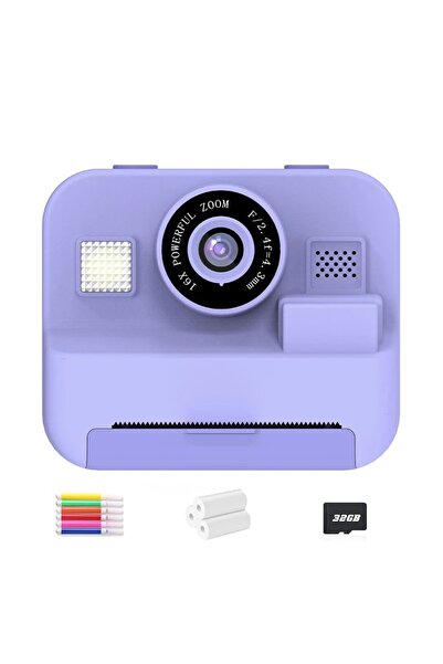 Choice7 كاميرا رقمية جديدة للطباعة الفورية بسعة 32 جيجابايت باللون البنفسجي، ...