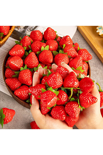 Choice 20 قطعة من الفراولة الاصطناعية الحمراء 10/20 قطعة من الفاكهة المزيفة ل...