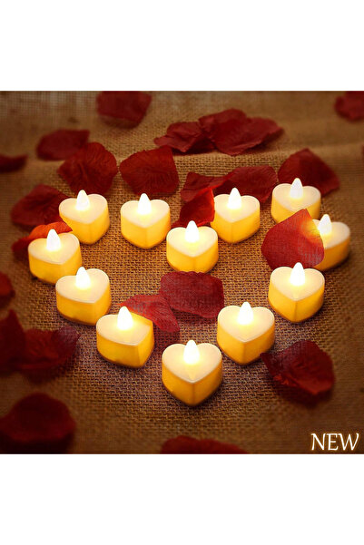 Choice1 24 قطعة من شموع الشاي LED على شكل قلب، بيضاء دافئة، بدون لهب، لتزيين ...