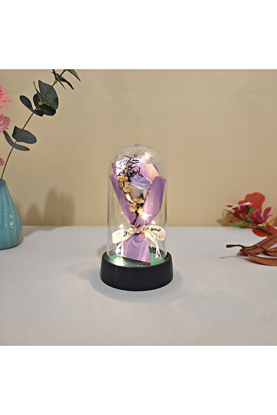 Choice1 Purple 1 Set Eternal Rose Light with Soap Flower - LED Acrylic Cover ...