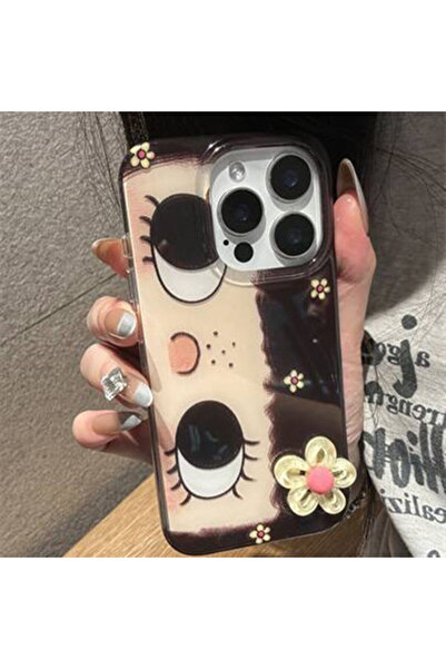 Choice مجموعة أكريليك لهاتف آيفون 15، تصميم فني إبداعي مستوحى من زهور وعيون ث...