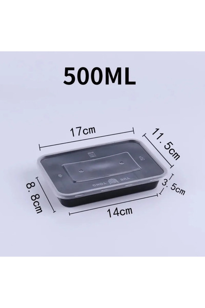 Choice1 عبوات طعام سوداء للاستخدام مرة واحدة، سعة 500 مل، 10 قطع - مقاومة للت...