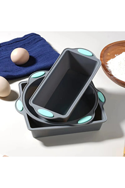 Choice4 قالب كيك سيليكون رمادي مقاوم للحرارة، 3 قطع، 2/3 قطع، صينية خبز غير ل...
