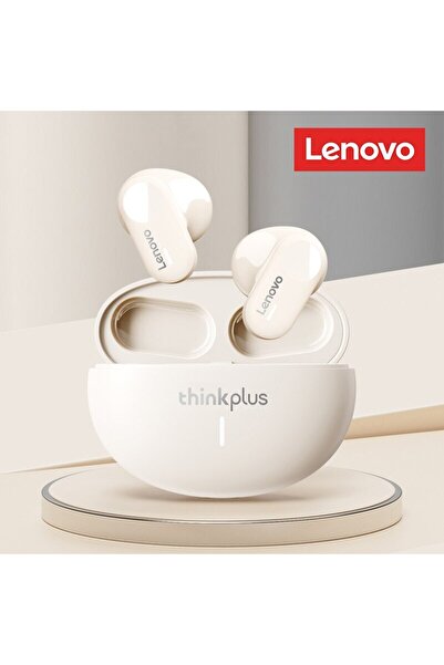 Choice1 سماعات أذن لينوفو الأصلية LP19 بلون بيج، بتقنية بلوتوث 5.1، سماعات ري...