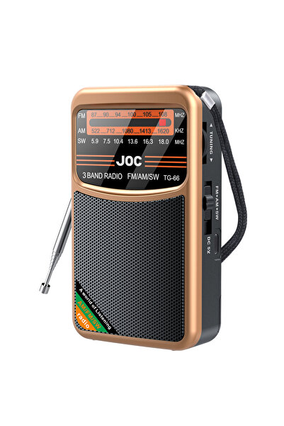 Choice3 APWIKOGER TG66 Gold Battery Operated Radio FM AM SW Radio Type-C Rech...