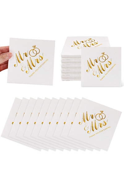 Choice 20Pcs 20pcs 20Pcs Mr Mrs Paper Napkins Wedding Table Decoration Bronzi...