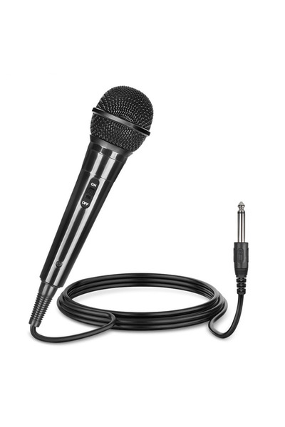 Choice Black Handheld Wired Microphone Dynamic Val Mic with 6.35 Jack 6.56ft ...