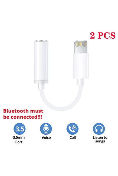 choice2 2PCS Call and Voice For Lightning to 3.5mm Jack AUX Audio Cable Adapt...
