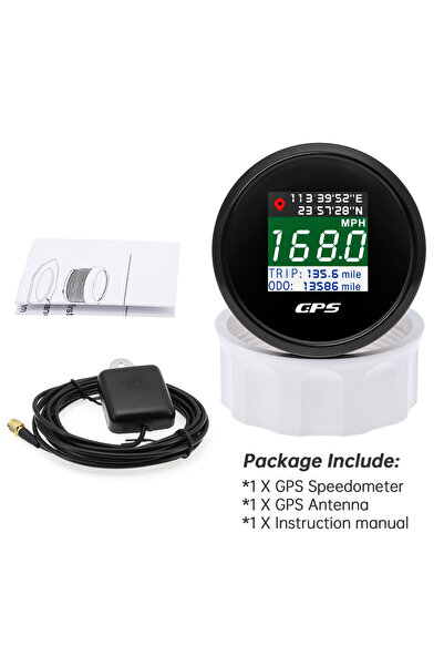 Choice1 black AD 52mm 12V 24V Digital GPS Speedometer TFT Screen Trip ODO Mph...