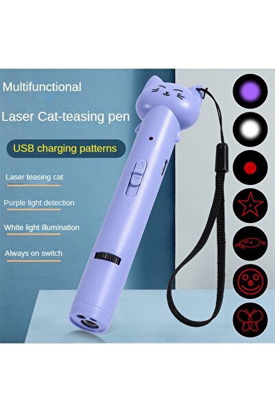 Choice عصا ليزر بنفسجية اللون قابلة للشحن عبر منفذ USB، لعبة قطط تعمل بالأشعة...