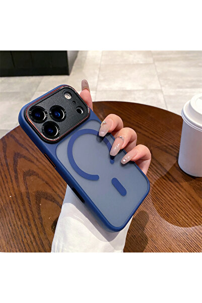 Choice7 iPhone17 Navy Blue Luxury Magnetic Camera Bumper Protection Case For ...