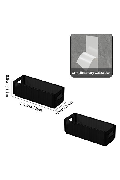 choice2 Black 2PCS Wall-Mounted Folding Plastic Storage Rack Multi-functional...