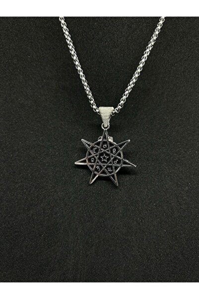 RAVENTO ASTRALSEAL – Sembol Detaylı Sekiz Köşeli Yıldız Çelik Kolye