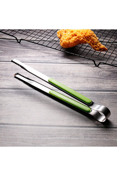 Choice1 Green Stainless Steel BBQ Grill Tongs Food Cooking Tools Hot Pot Buff...
