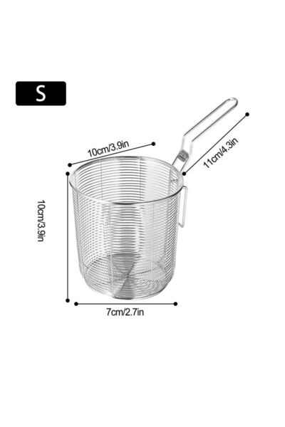 choice2 سلة قلي رقائق البطاطس الصغيرة المصنوعة من مصفاة شبكية من الفولاذ المق...