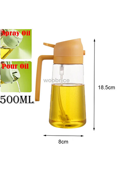 Choice4 yellow 500ml 2in1 500ml Plastic Spray Oil Sprayer Bottle Spray Oil Di...