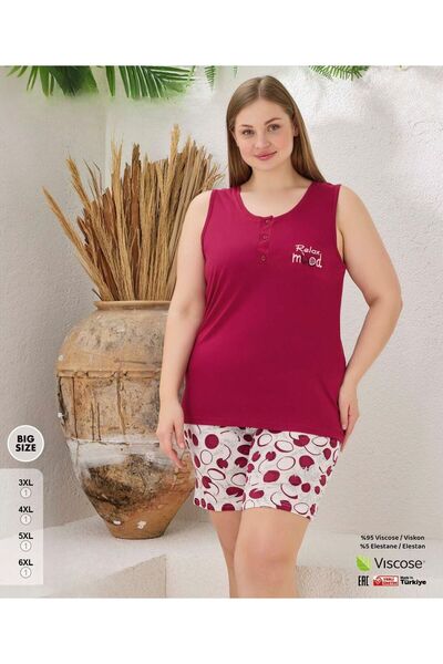 İpek Women's Wide Strap Shorts Plus Size Pajama Set