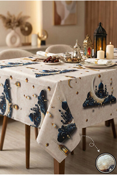 Soft Kare 5D Digital Printing Ramadan Tablecloth – Liquid-Proof, Stain-Resist...