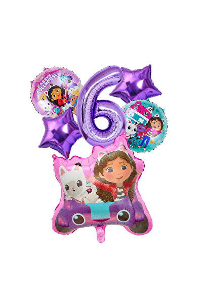 Choice17 مجموعة بالونات بيت الدمى غابي (٦ قطع) - مستلزمات تزيين حفلات أعياد م...