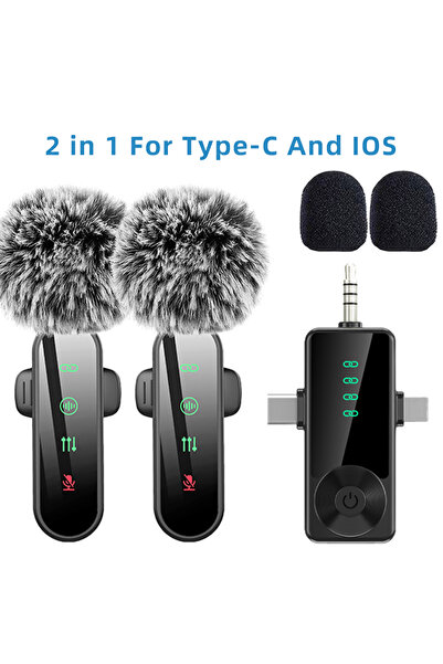 Choice13 ميكروفون لاسلكي صغير الحجم (أسود-2-TC-IOS-3.5 مم، وردي 1 في 4) مزود ...