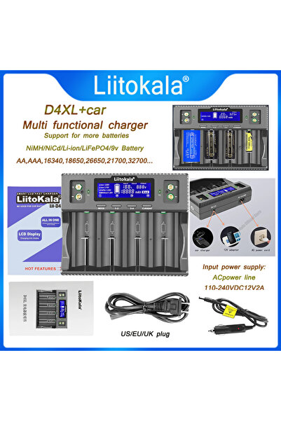 Choice3 liitokala EU-D4XL and car LiitoKala Lii-D4XL Smart Battery Charger fo...