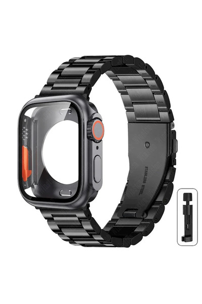 Choice1 سوار ساعة iWatch من الفولاذ المقاوم للصدأ مقاس 44 مم مع غطاء لساعات U...