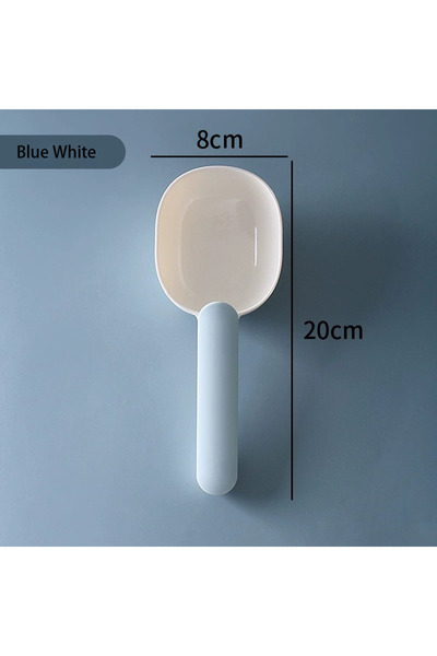 Choice1 مغرفة طعام للحيوانات الأليفة باللونين الأزرق والأبيض مع مقبض بمشبك، م...