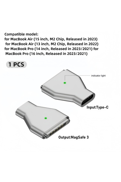 Choice 1x Straight Magsafe 3 Magnetic Charging Head,140W Fast Charging,Zinc A...