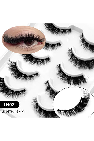 Choice3 ٥ أزواج - JN02 رموش فيلتريناي بتصميم عين القطة، رموش صناعية ناعمة وطب...