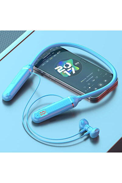 choice2 سماعات أذن لاسلكية زرقاء D18 بتقنية بلوتوث 5.3، سماعات رأس تُعلق حول ...