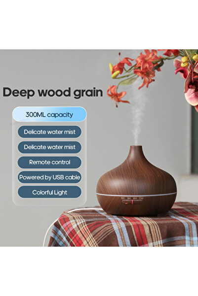 Choice4 موزع روائح عطرية بنمط حبيبات الخشب الداكنة، مرطب هواء يعمل بمنفذ USB،...
