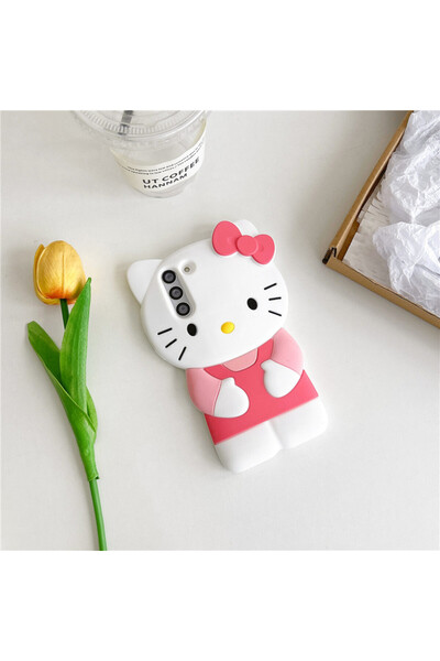 Choice26 غلاف هاتف أبيض لطيف ثلاثي الأبعاد بتصميم هيلو كيتي، متوافق مع هواتف ...
