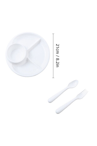 Choice طبق سلطة دائري أبيض من وورثباي، قابل لإعادة الاستخدام، مقسم إلى طبق عش...