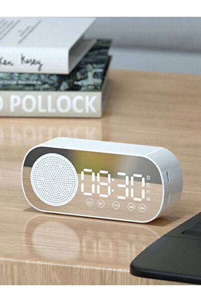 Choice1 مكبر صوت بلوتوث لاسلكي أبيض، مضخم صوت متعدد الوظائف، منبه ذكي صغير بت...