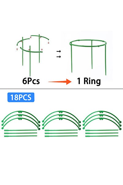 Choice 18 قطعة من دعامات النباتات نصف الدائرية لتعريشة نباتات الأصص، دعامة ثا...