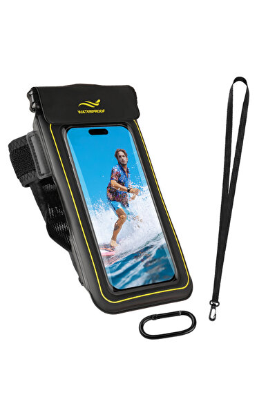 Choice جراب هاتف محمول مقاوم للماء من هايسكي، أسود اللون، يُعلق على المعصم، م...