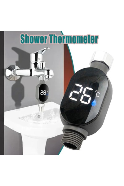 Choice ميزان حرارة مياه صنبور الدش، شاشة LED رقمية، جهاز مراقبة درجة الحرارة،...