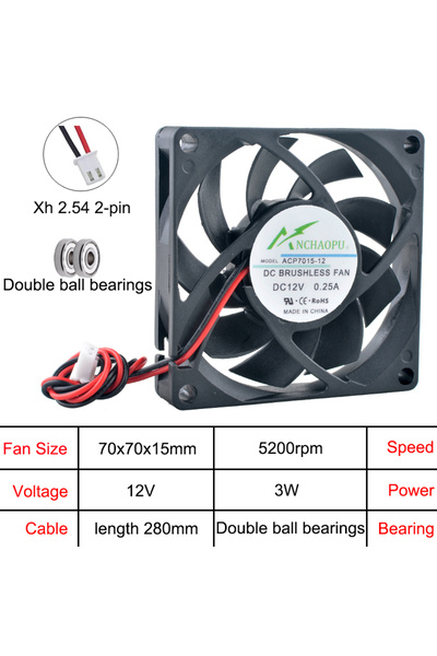 Choice3 مروحة يحافظ على البرودة محورية سوداء بدون إضاءة RGB، تعمل بجهد 12 فول...