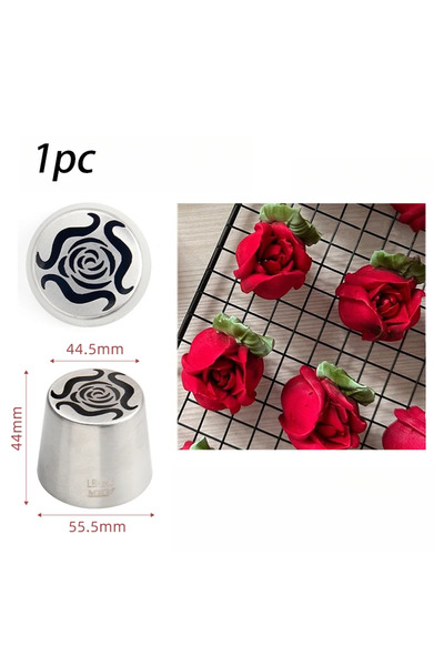 Choice7 قمع تزيين معجنات كبير الحجم من الفولاذ المقاوم للصدأ SL56 بنقشة وردة ...