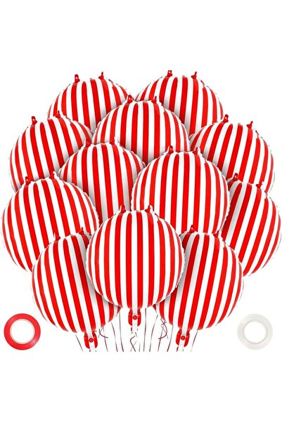 Choice بالونات مقاس 18 بوصة HG9195، 12 قطعة، نقشة مربعات مخطط الأحمر والأبيض،...