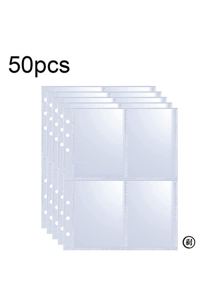 Choice 50 قطعة من حافظات بطاقات الصور بحجم A5، 200 جيب، تصميم ذو وجهين بأربعة...