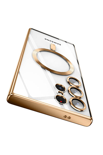 Choice33 جراب شفاف مطلي بالذهب من سامسونج S24 ألترا ماج سيف، متوافق مع S25 إي...