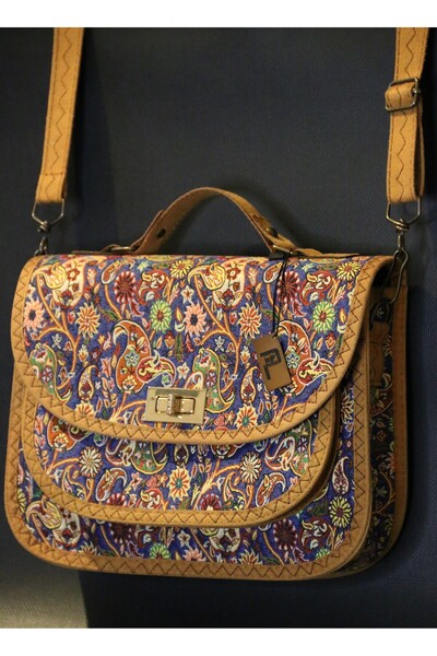 PUJİVA Büyük Boy- Etnik Desenli, Fermuarlı, Kilitli, Desenli, El Ve Omuz Askı...