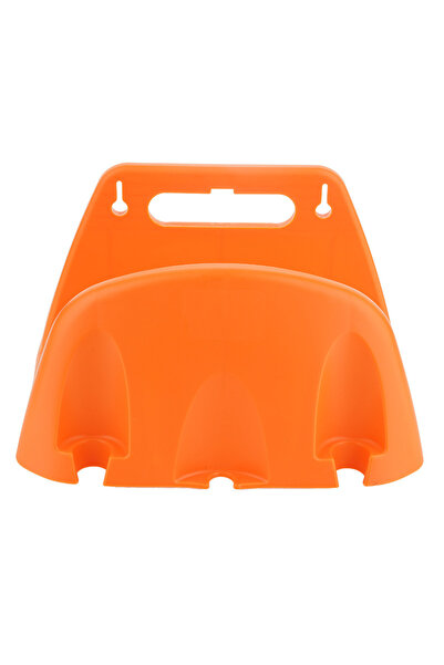 Choice Orange A wall mounted garden hose rack made of heavy-duty plastic for ...