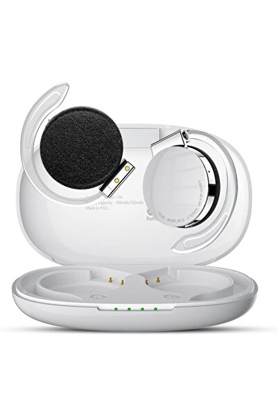 Choice سماعات رأس لاسلكية بيضاء بتقنية TWS، ليست داخل الأذن، مزودة بإضاءة ليل...